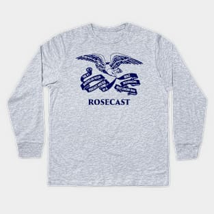 Rosecast Iowa (Navy) Kids Long Sleeve T-Shirt